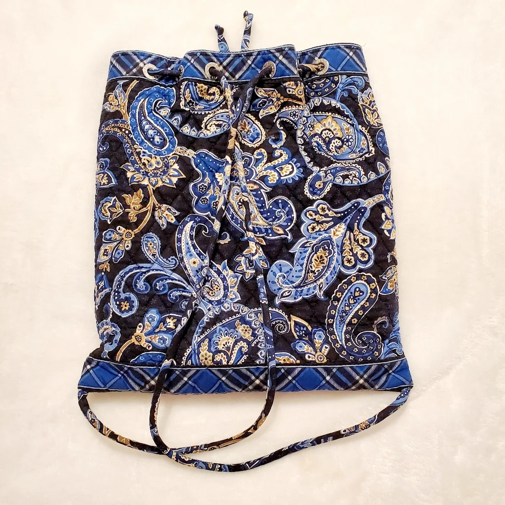 Vera Bradley Backsack Blue Paisley Windsor Navy